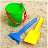 Песочный набор №28: ведёрко, лопатка, грабельки