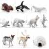 Набор северные животные с юртой (9 животных)