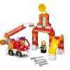Детская развивающая игрушка конструктор Bauer Пожарная часть Fireman Набор пожарная машина и тренировочная площадка