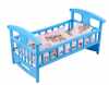 Кроватка для кукол, голубой, размер 480х290 мм.